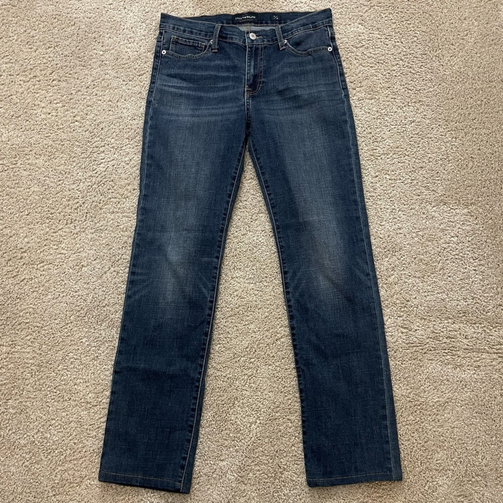 Lucky Brand Brooke straight leg dark wash jeans size 10 casual classic western